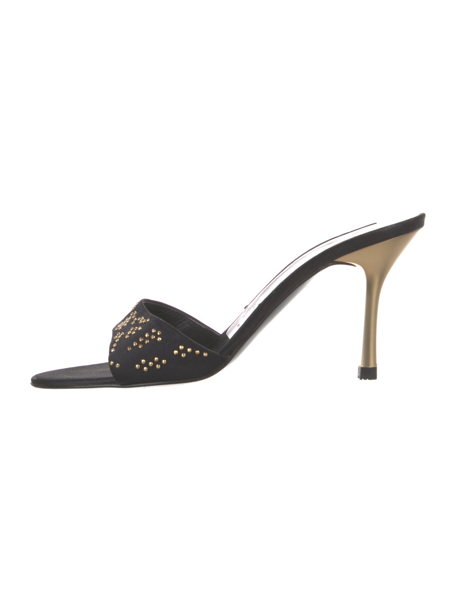 St. John Satin Studded Accents Slides