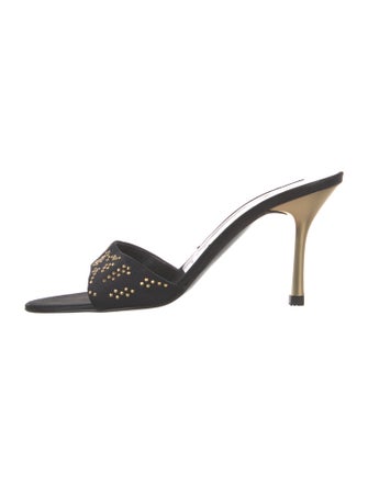 St. John Satin Studded Accents Slides