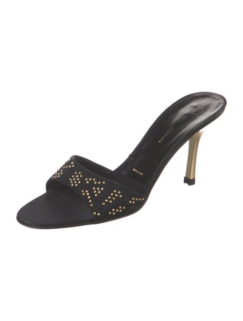 St. John Satin Studded Accents Slides