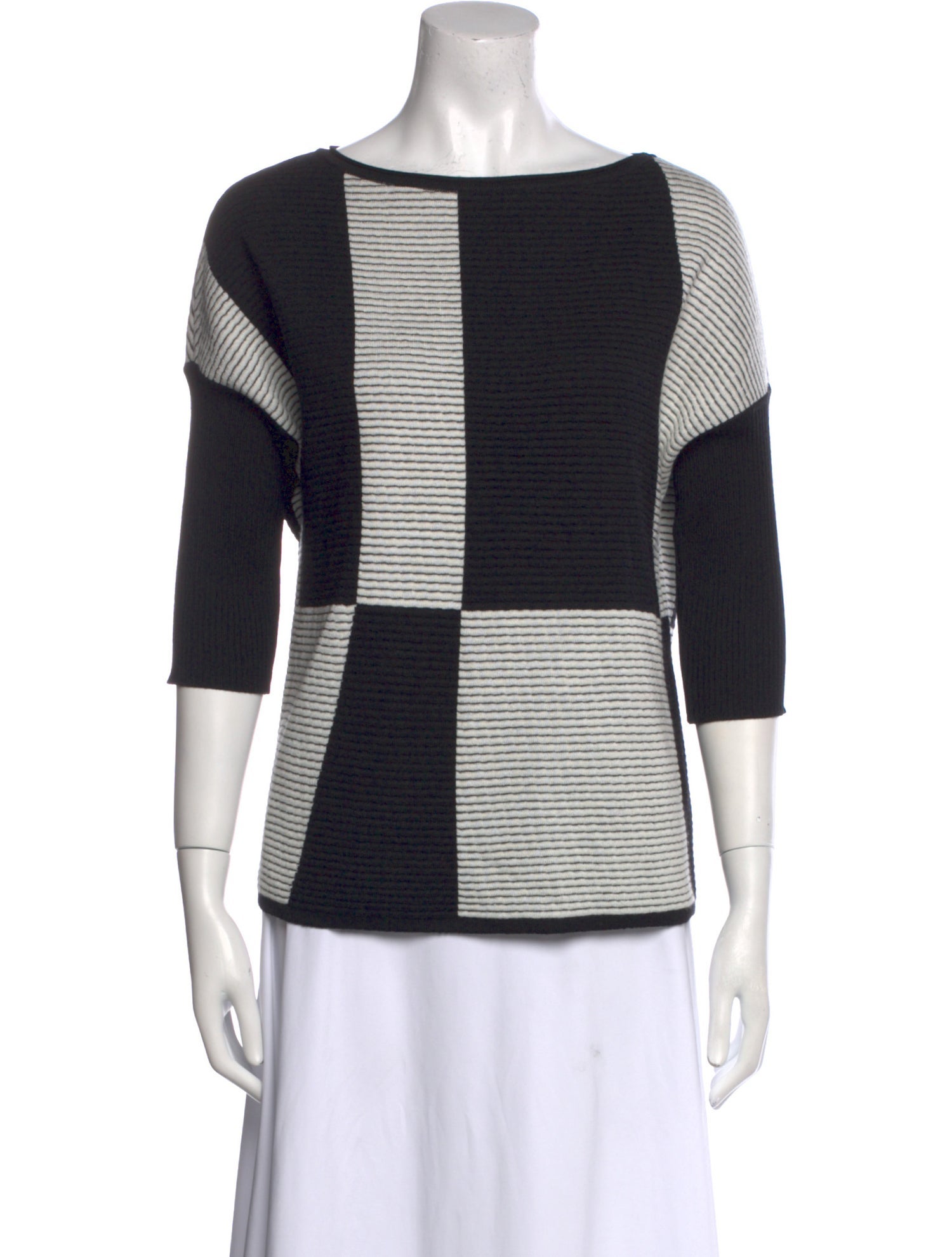St. John Striped Scoop Neck Top w/ Tags