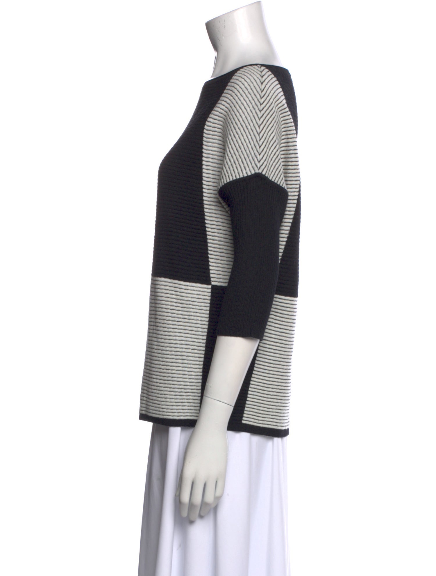 St. John Striped Scoop Neck Top w/ Tags