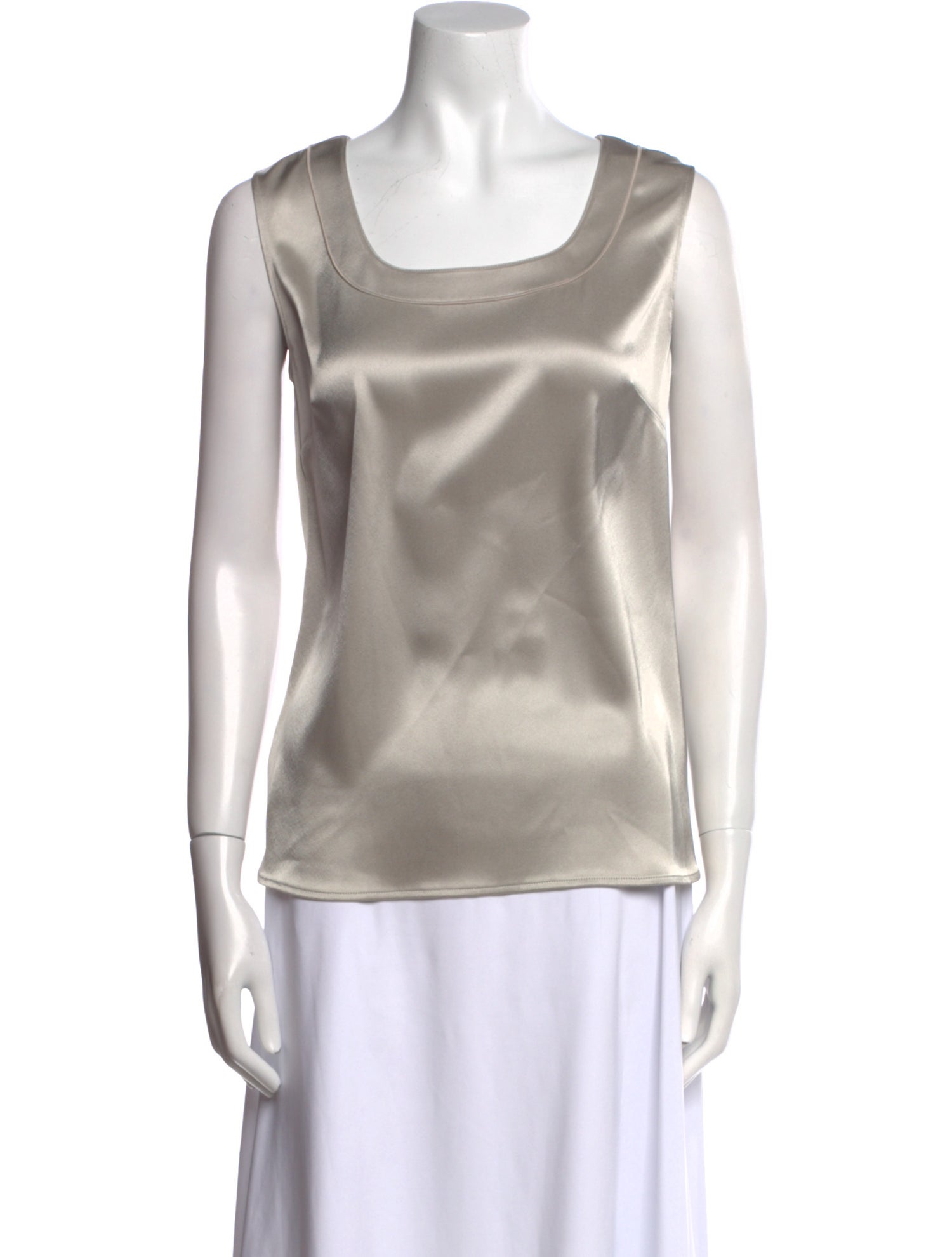 St. John Silk Square Neckline Top