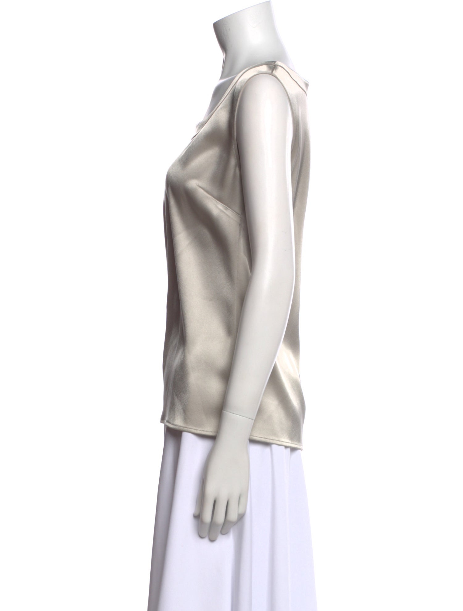 St. John Silk Square Neckline Top