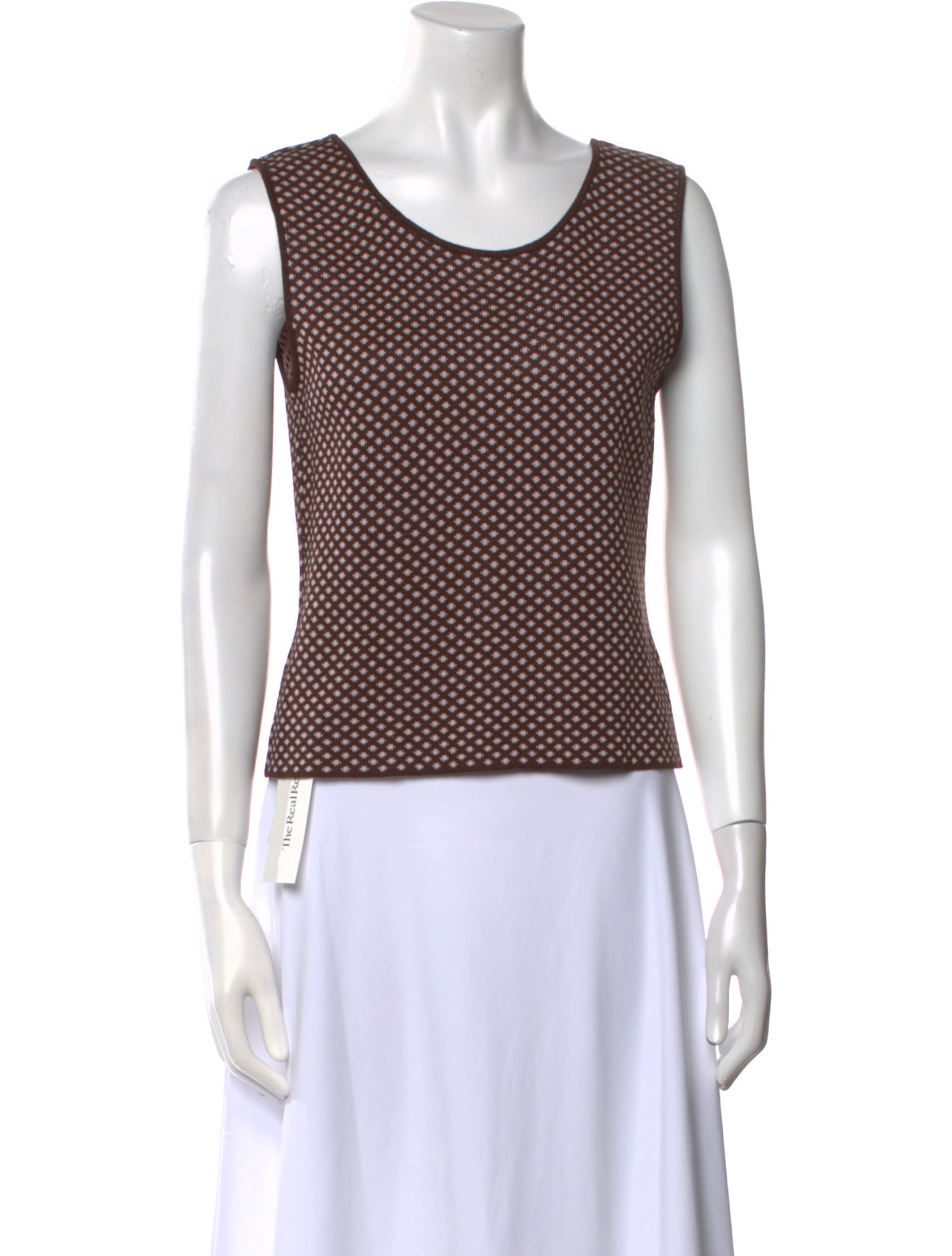 St. John Printed Scoop Neck Top