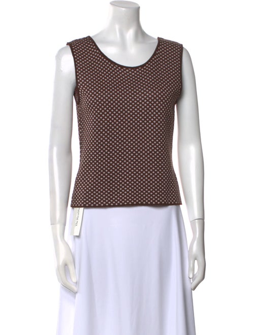 St. John Printed Scoop Neck Top