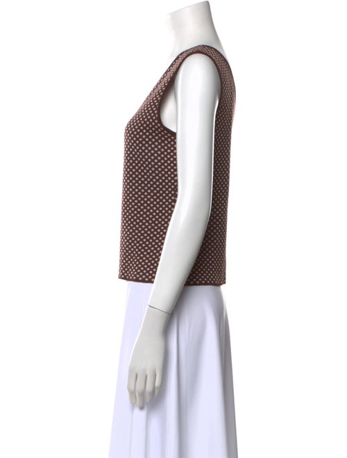 St. John Printed Scoop Neck Top