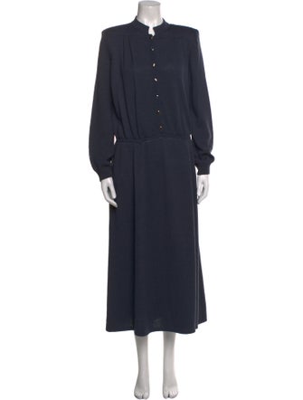 St. John Mock Neck Midi Length Dress