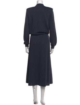 St. John Mock Neck Midi Length Dress