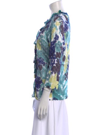 St. John Printed V-Neck Sweater