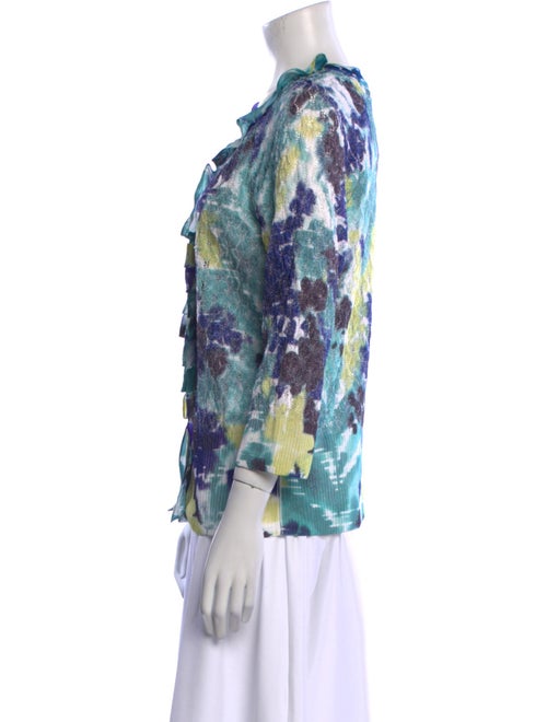 St. John Printed V-Neck Sweater