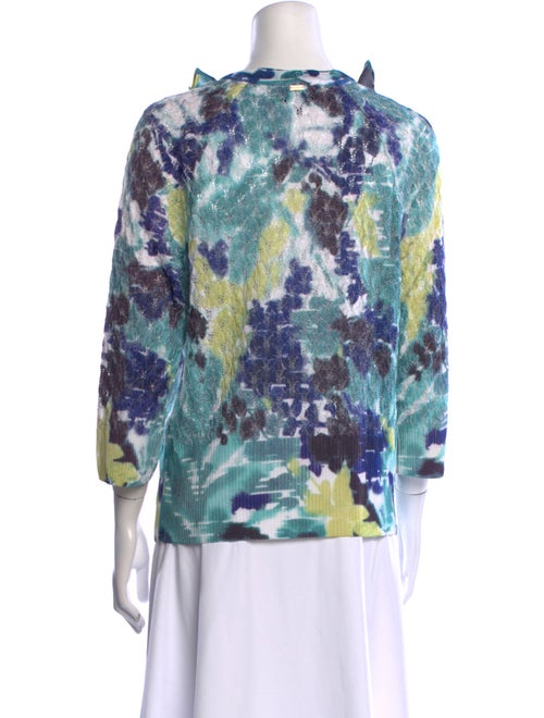 St. John Printed V-Neck Sweater