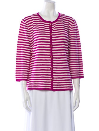 St. John Striped Crew Neck Sweater