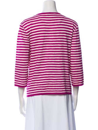St. John Striped Crew Neck Sweater