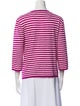 St. John Striped Crew Neck Sweater