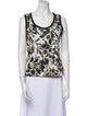 St. John Floral Print Scoop Neck Top