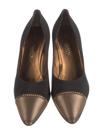 St. John Satin Crystal Embellishments Pumps