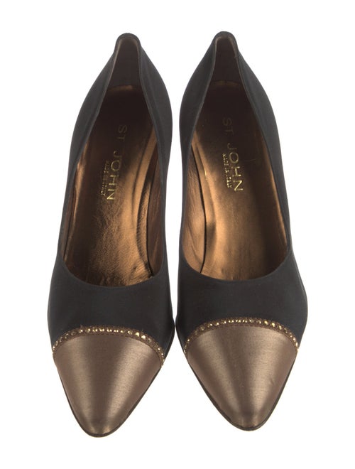 St. John Satin Crystal Embellishments Pumps