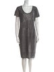 St. John Scoop Neck Knee-Length Dress