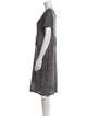 St. John Scoop Neck Knee-Length Dress