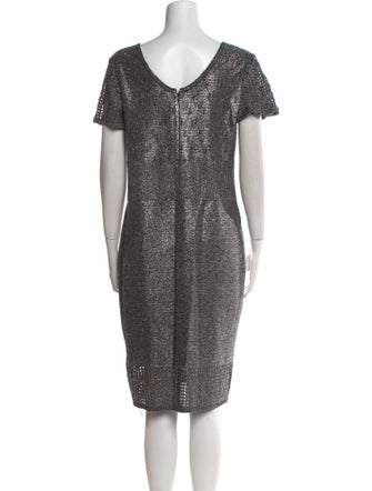 St. John Scoop Neck Knee-Length Dress