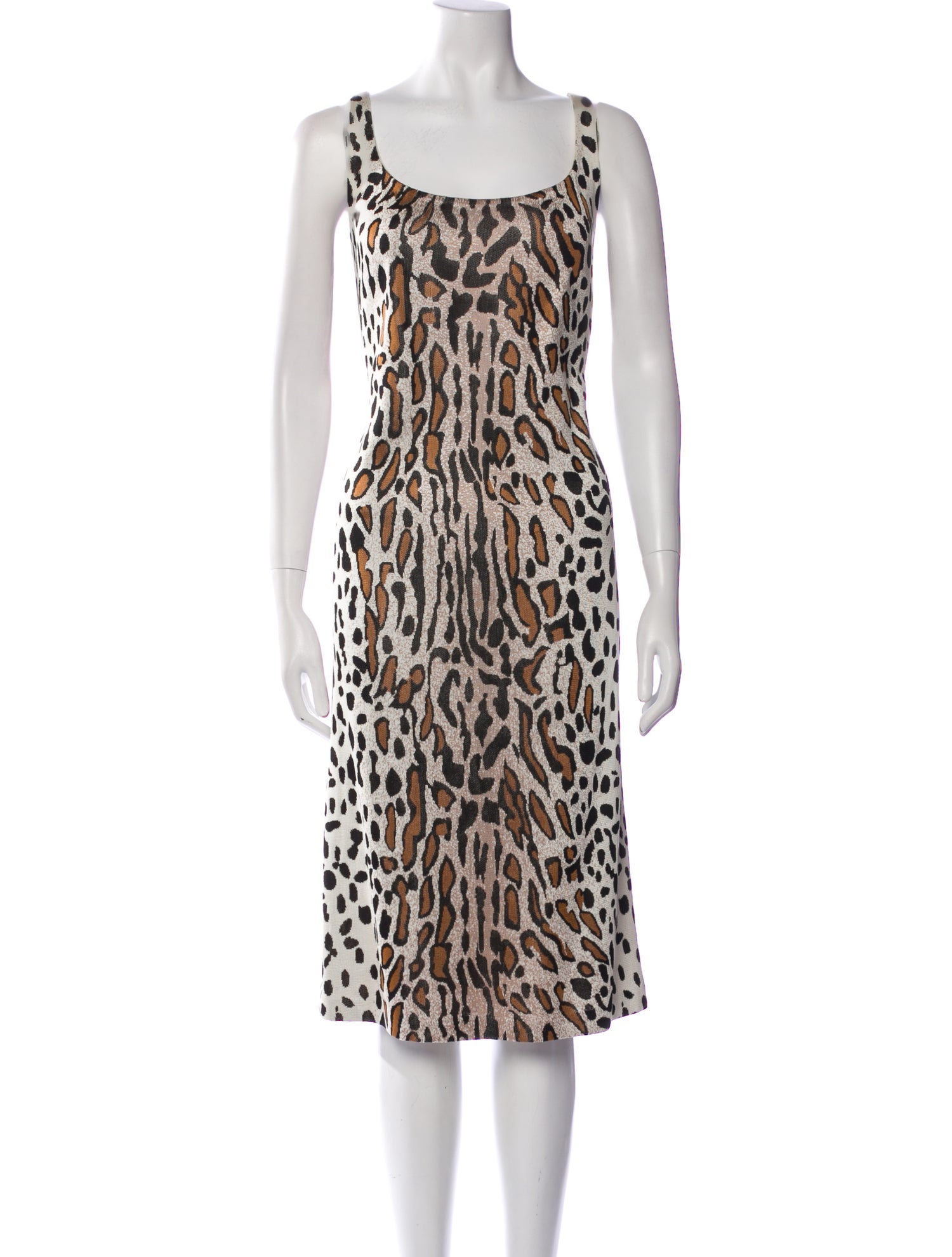 St. John Animal Print Midi Length Dress