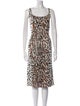 St. John Animal Print Midi Length Dress