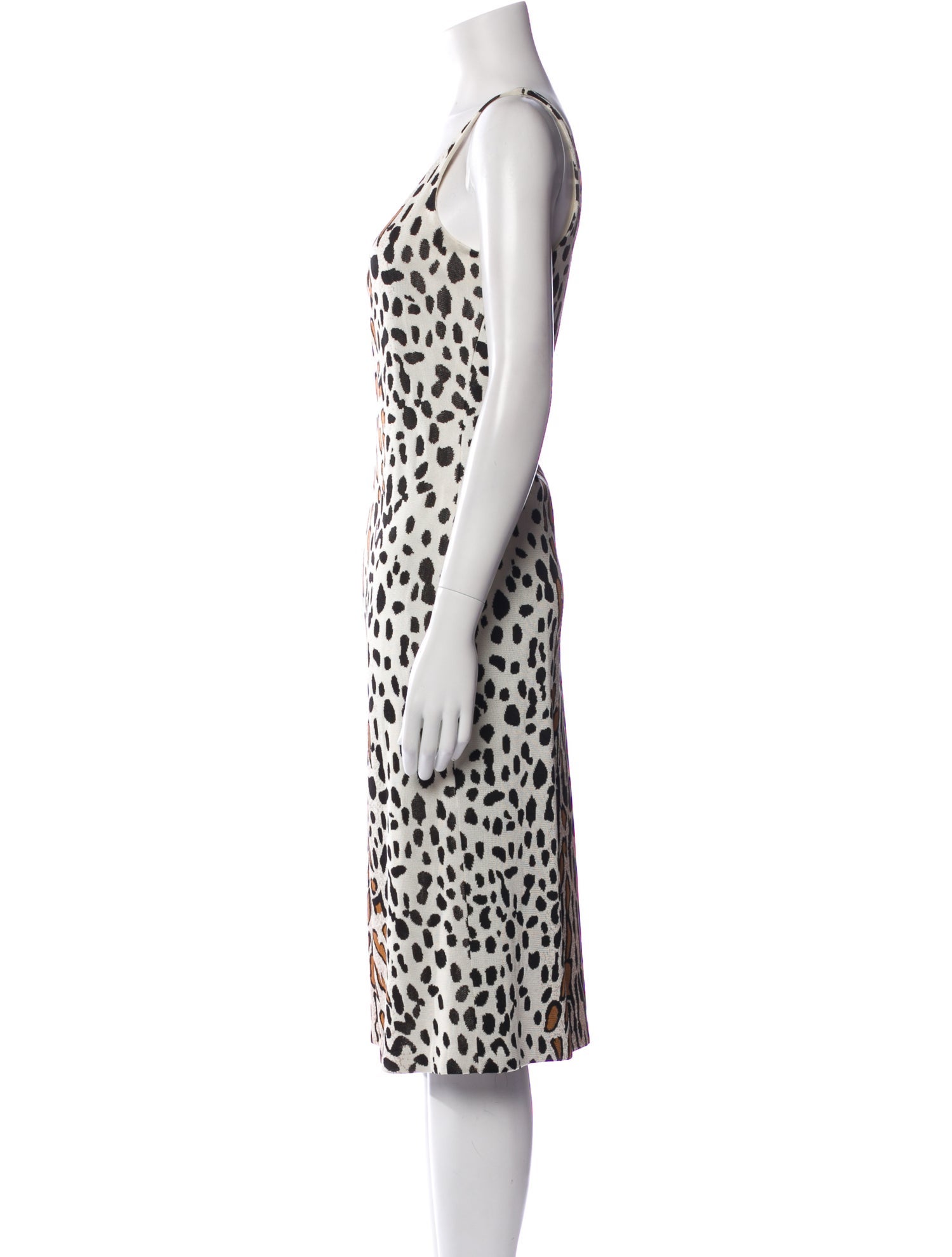 St. John Animal Print Midi Length Dress