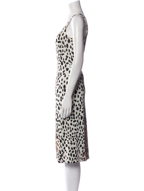 St. John Animal Print Midi Length Dress
