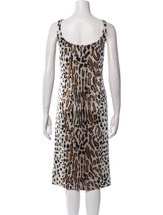 St. John Animal Print Midi Length Dress
