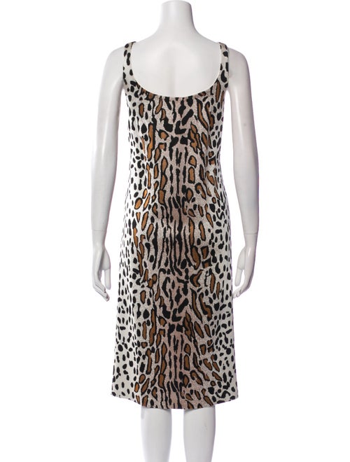 St. John Animal Print Midi Length Dress