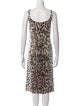 St. John Animal Print Midi Length Dress