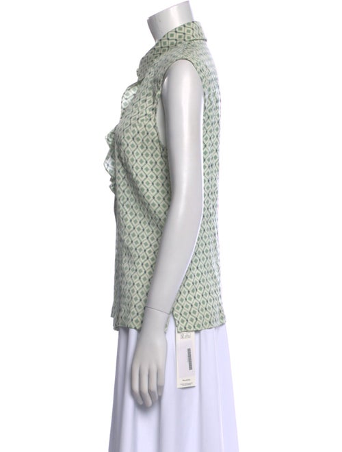 St. John Silk Printed Button-Up Top