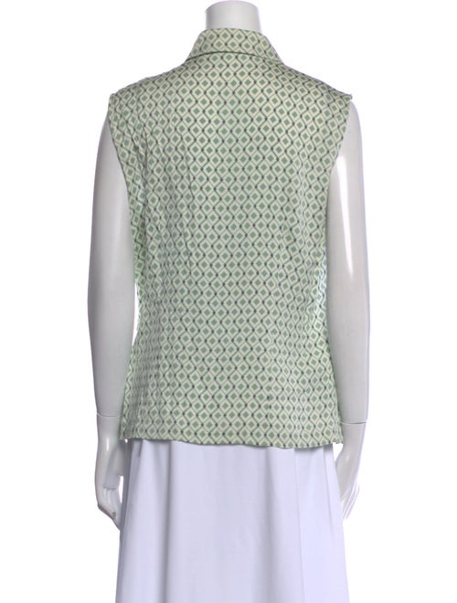 St. John Silk Printed Button-Up Top