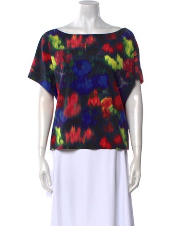 St. John Silk Printed T-Shirt