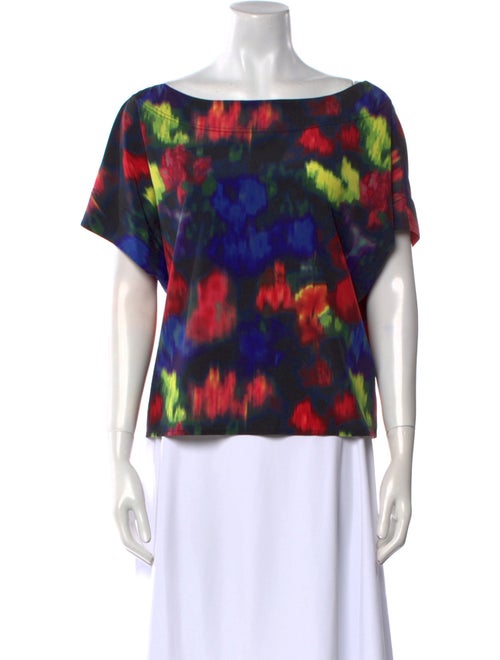 St. John Silk Printed T-Shirt