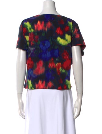 St. John Silk Printed T-Shirt