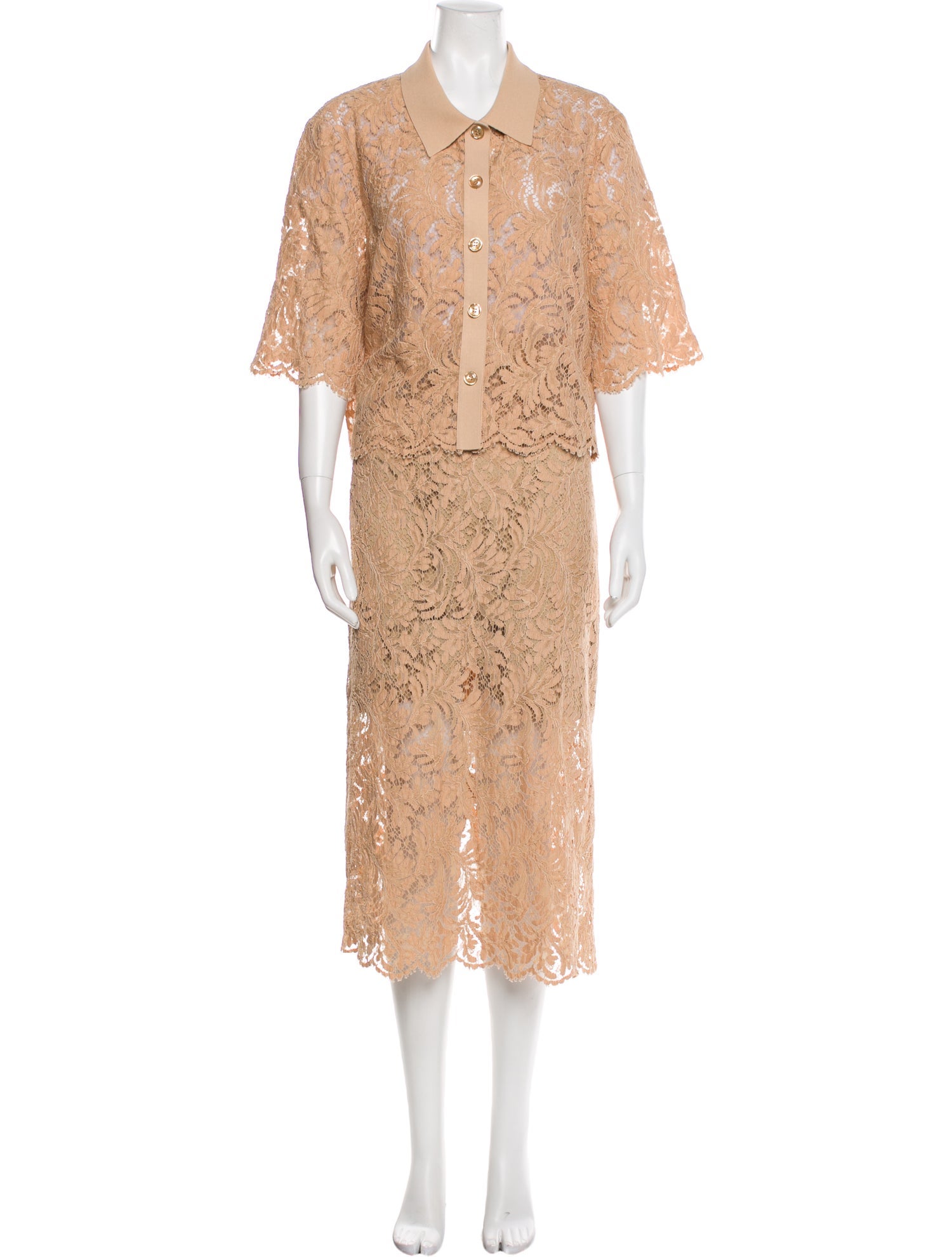 St. John Lace Pattern Skirt Set