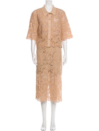 St. John Lace Pattern Skirt Set