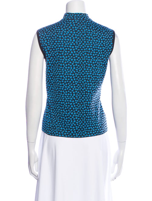 St. John Printed Mock Neck Crop Top