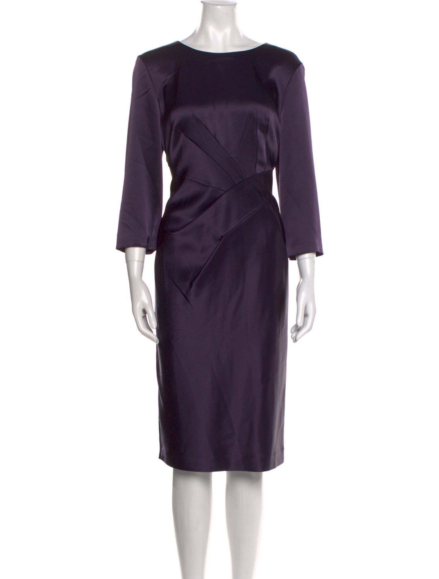 St. John Bateau Neckline Knee-Length Dress