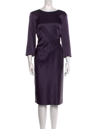 St. John Bateau Neckline Knee-Length Dress