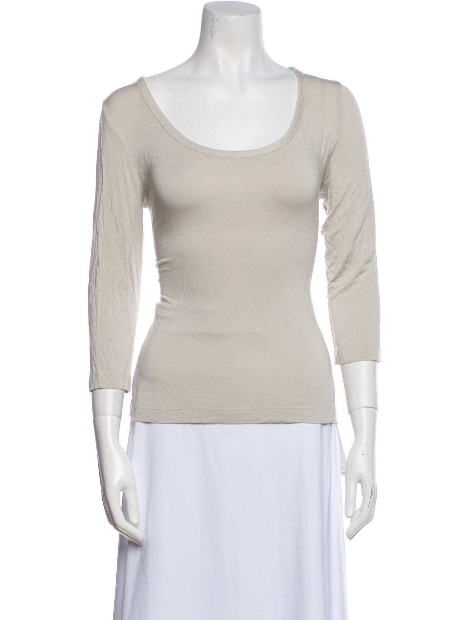 St. John Scoop Neck Three-Quarter Sleeve Top