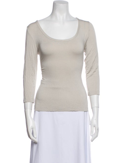 St. John Scoop Neck Three-Quarter Sleeve Top