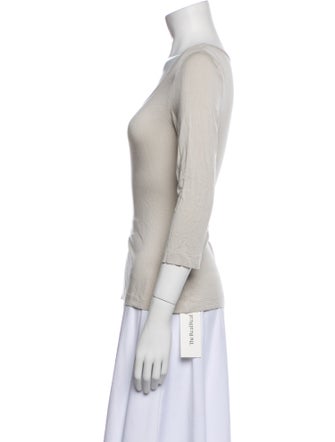 St. John Scoop Neck Three-Quarter Sleeve Top