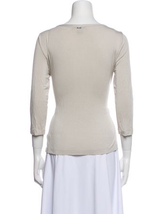 St. John Scoop Neck Three-Quarter Sleeve Top