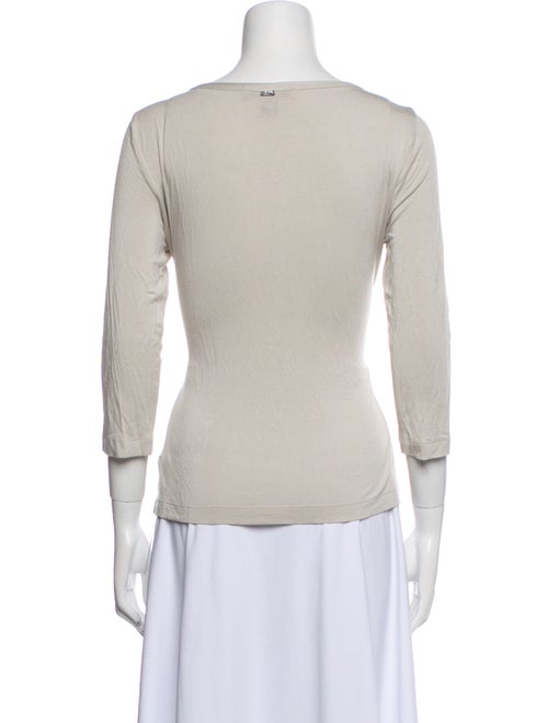St. John Scoop Neck Three-Quarter Sleeve Top