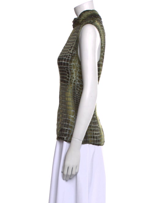 St. John Plaid Print Turtleneck Top