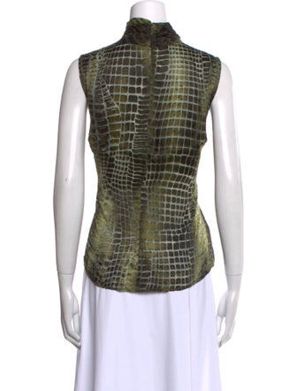 St. John Plaid Print Turtleneck Top