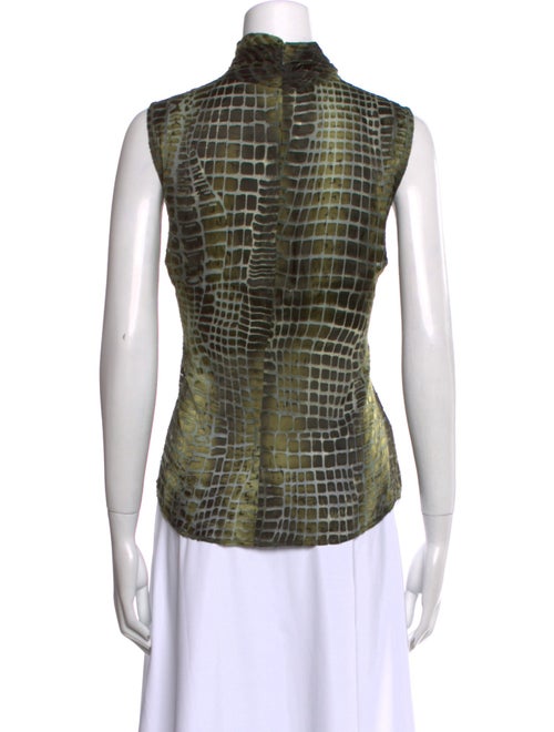 St. John Plaid Print Turtleneck Top