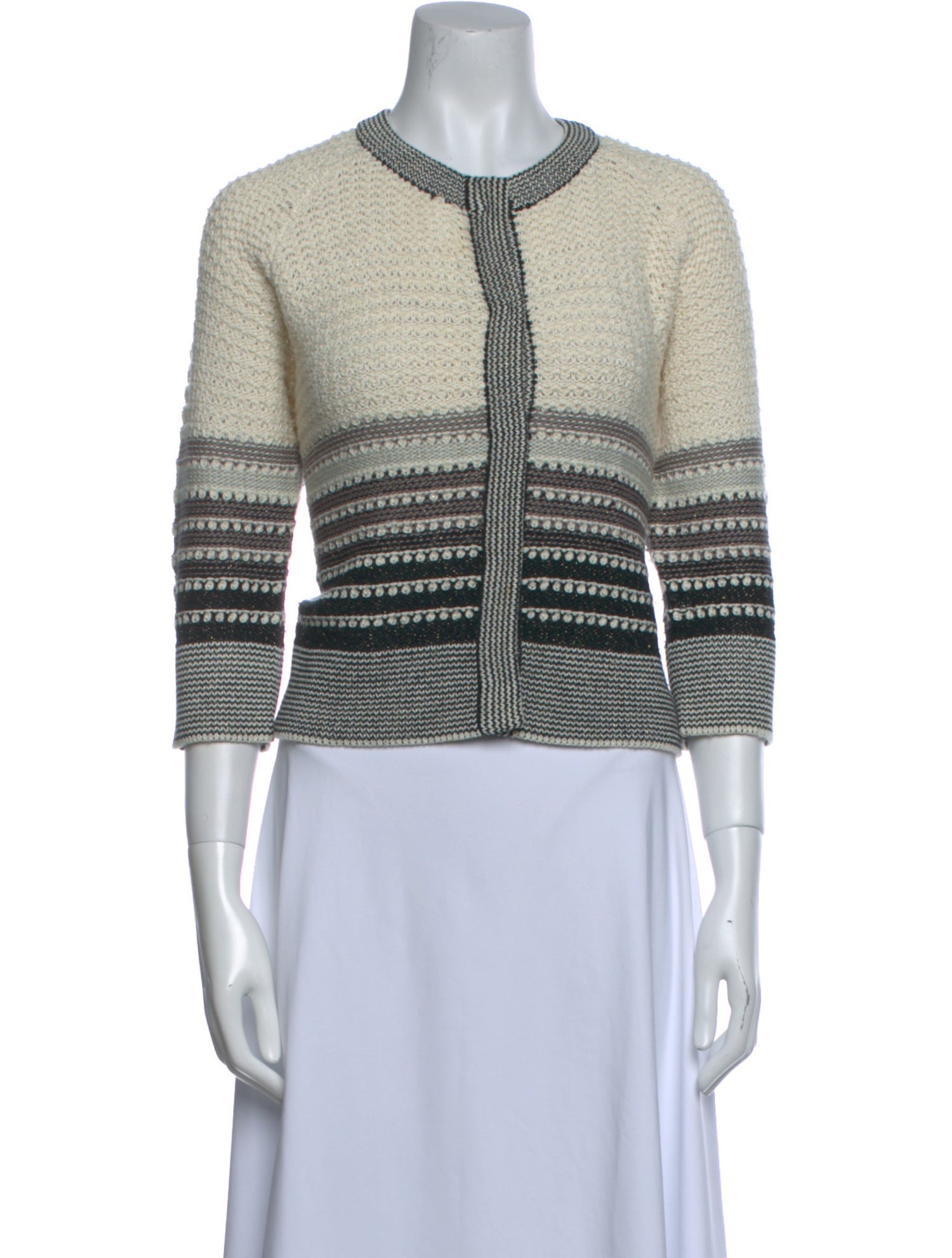 St. John Striped Crew Neck Sweater